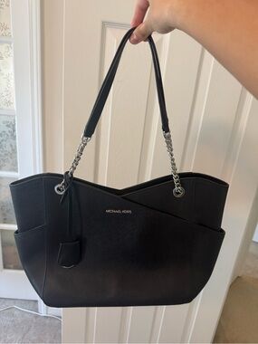 Michael Kors Black Leather Tote Bag